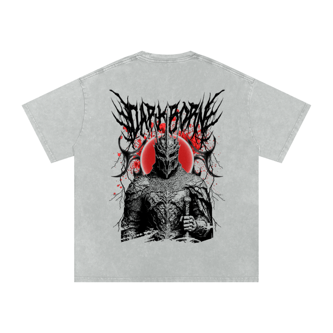 Blood Moon Acid Wash Oversize T-Shirt Gray