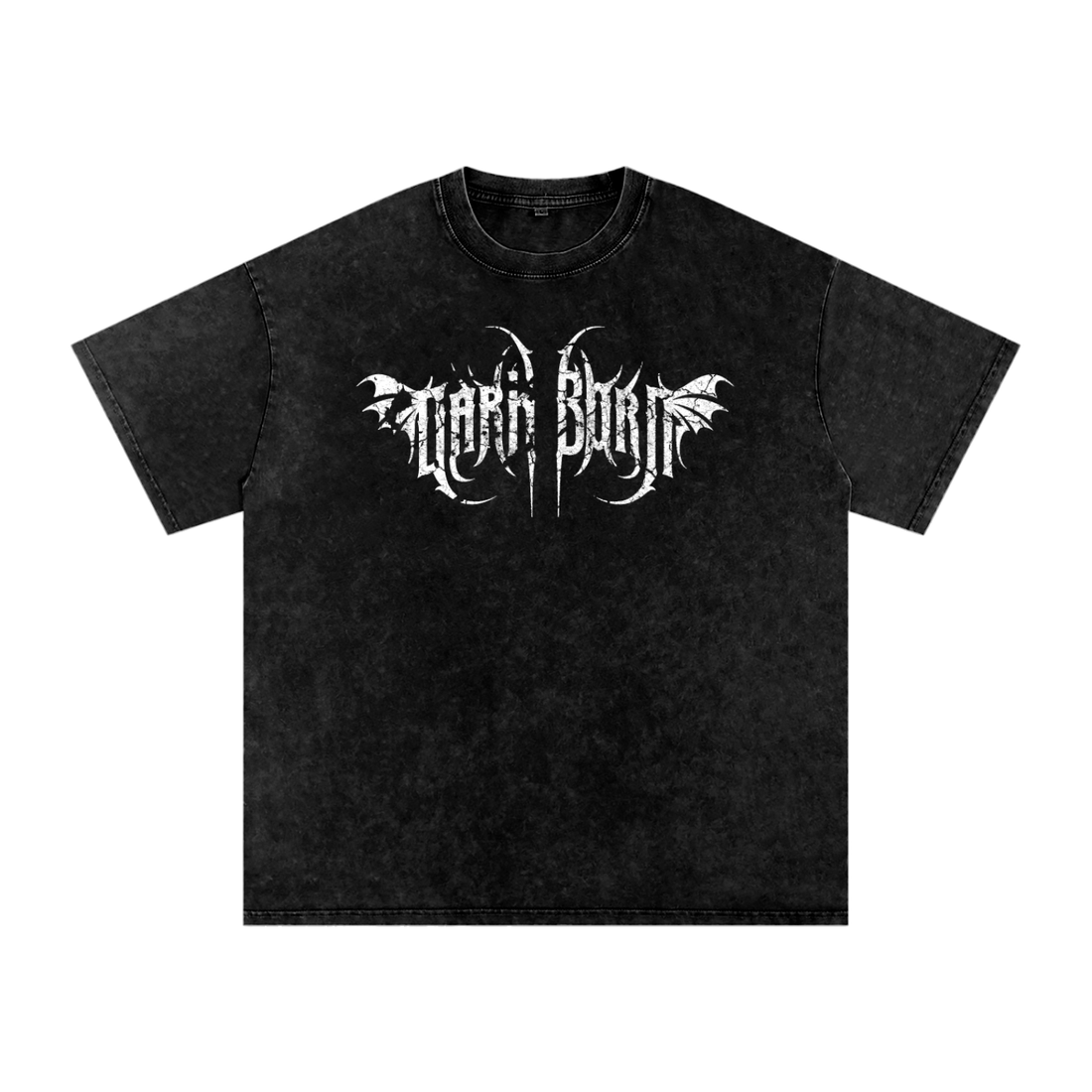 Dark Chapel Acid Wash Oversize T-Shirt Black