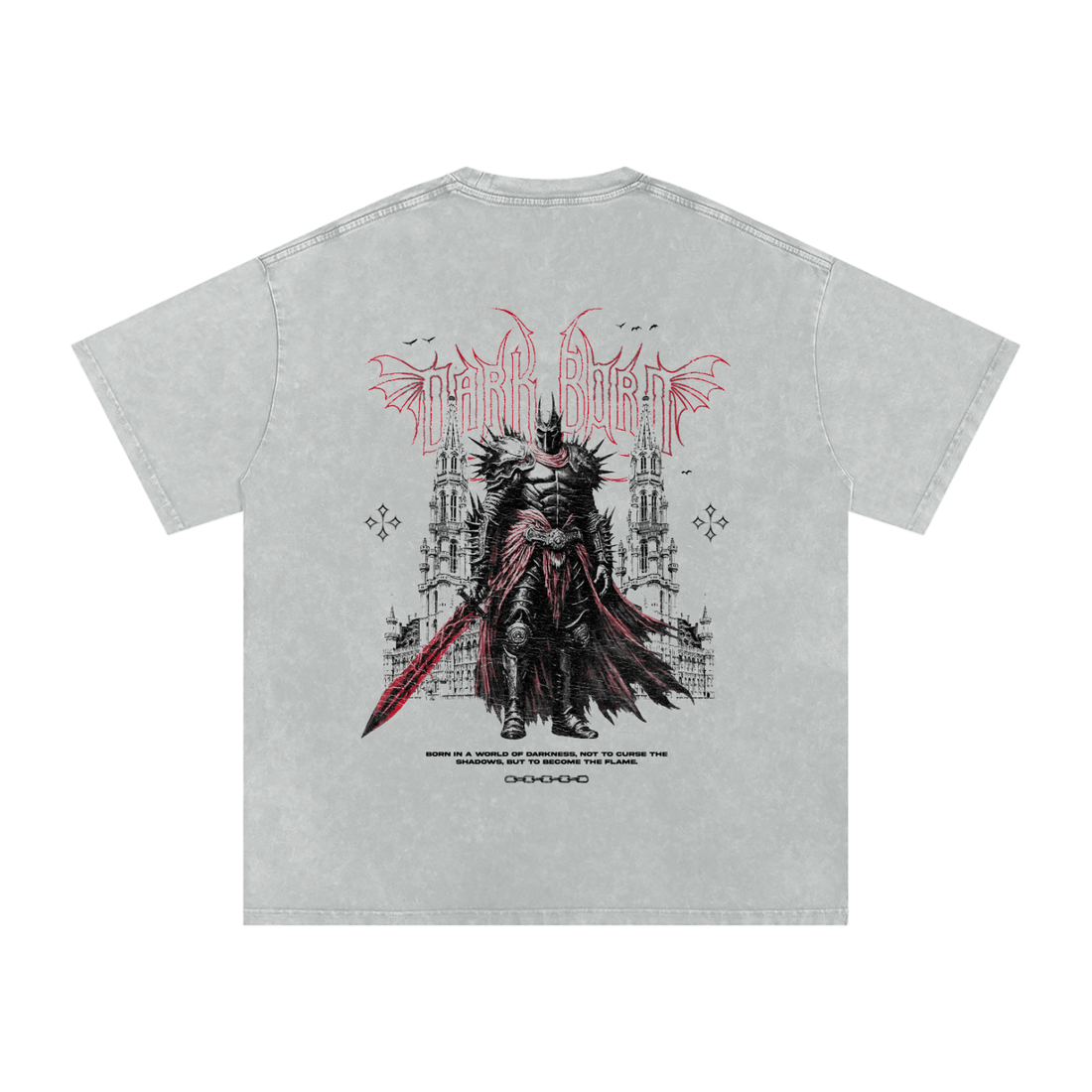 Dark Chapel Acid Wash Oversize T-Shirt Gray